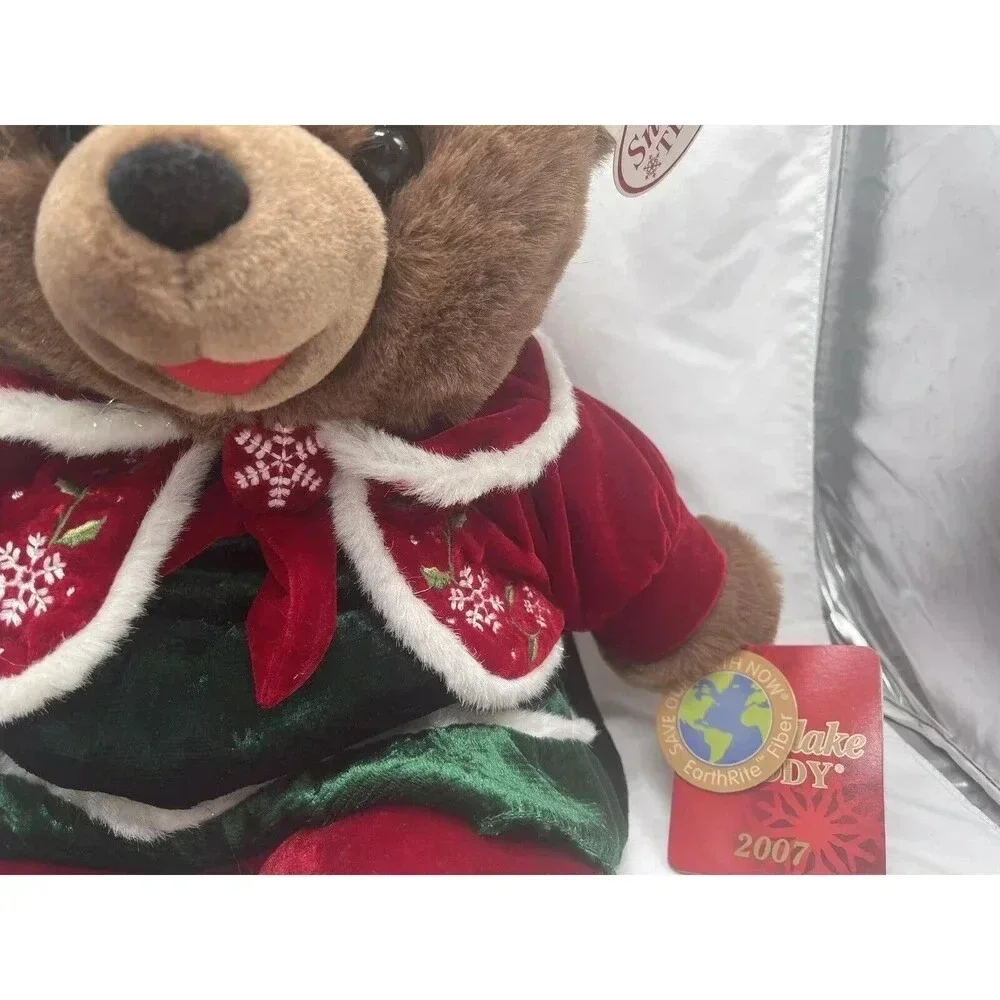 2007 Christmas Plush Bear Girl Snowflake Teddy Dan Dee Collector Stuffed Animal